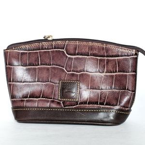 Dooney & Bourke Reptile Leather Zip Pouch
